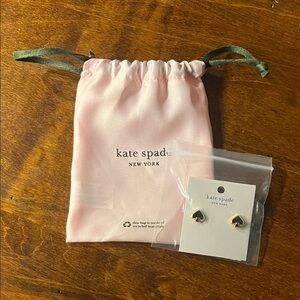 Kate Spade Black and Gold Heart Studs